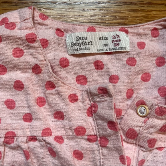 Zara baby girl pink polka dot romper size 2-3 years - Picture 2 of 3